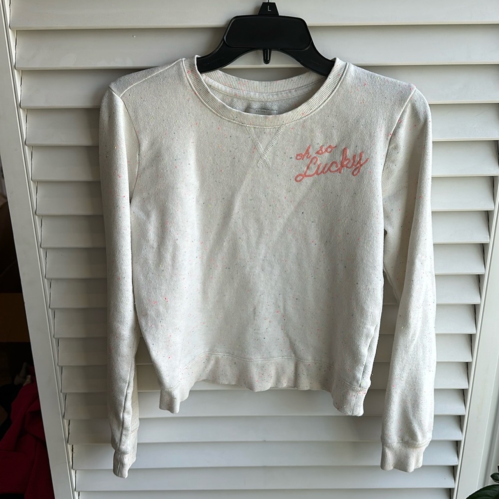 Neon color spattered/cream Lucky Brand sweater. Women’s XS.